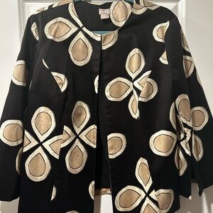 Chico's Black and Cream Patterned Blazer